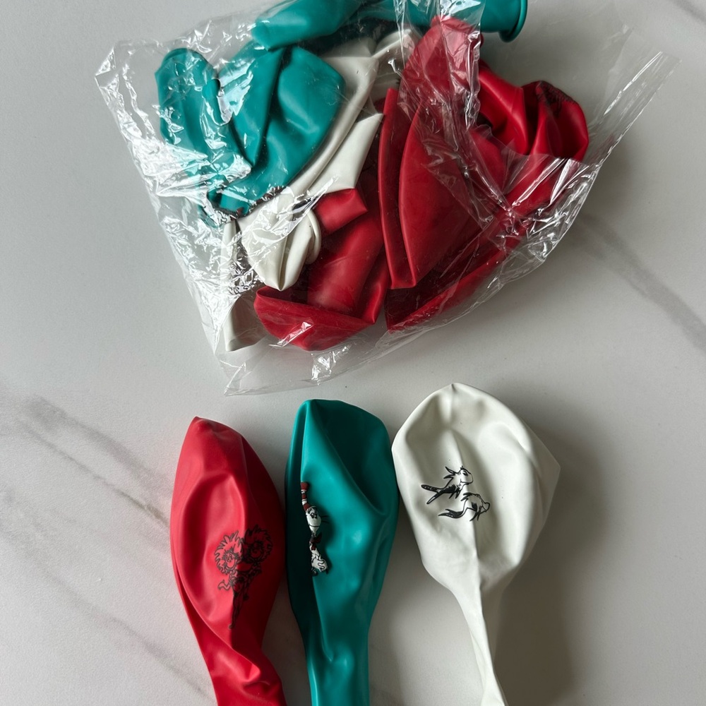 Dr sues Party Balloon Pack - Red, Teal, White
